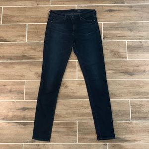 AG size 28R dark blue skinny jeans.